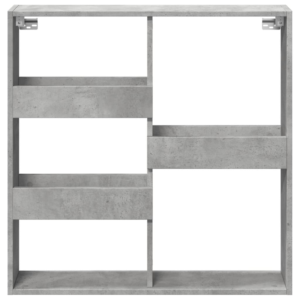 vidaXL Armario de pared madera ingeniería gris hormigón 80x15x80 cm