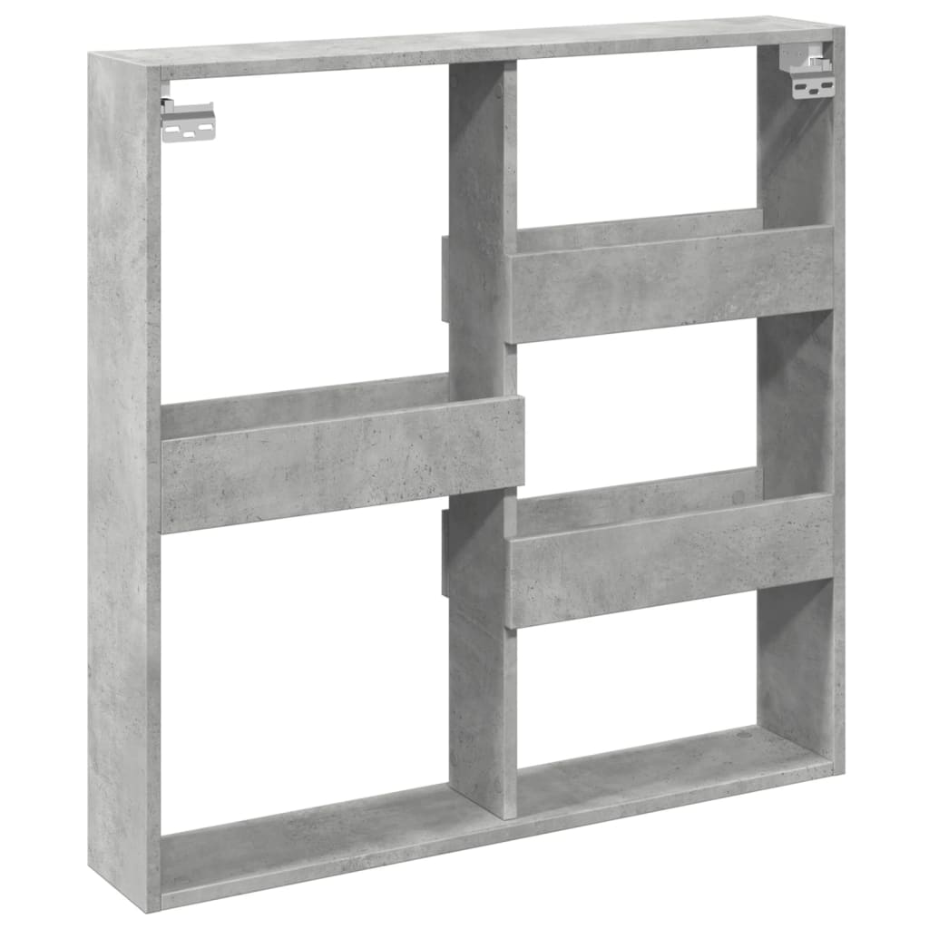 vidaXL Armario de pared madera ingeniería gris hormigón 80x15x80 cm