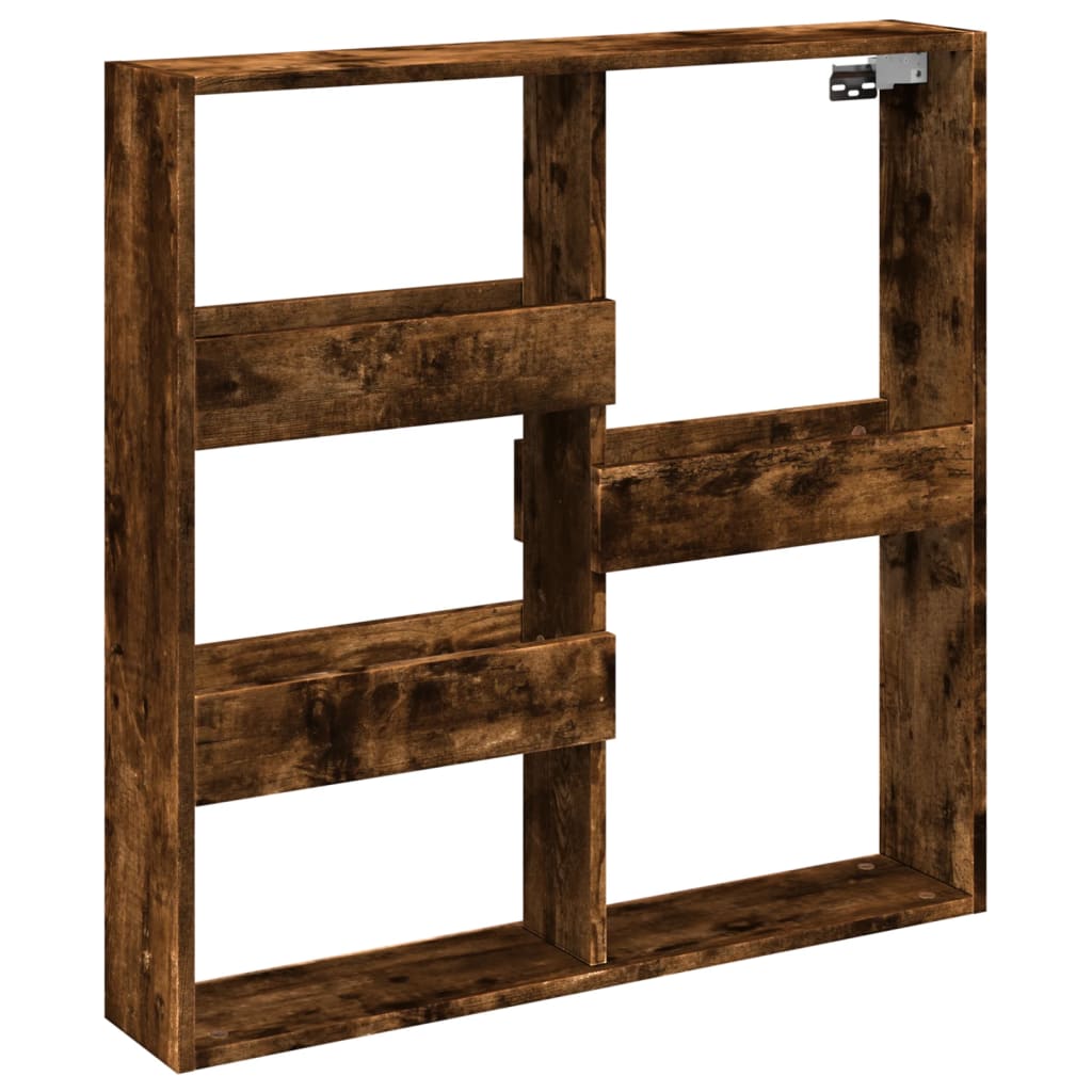 vidaXL Armario de pared madera de ingeniería roble ahumado 80x15x80 cm