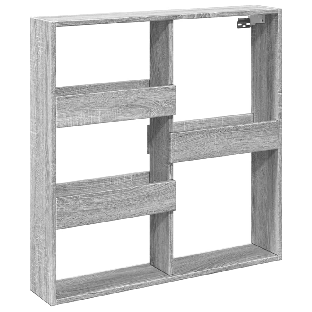 vidaXL Armario de pared madera de ingeniería gris Sonoma 80x15x80 cm