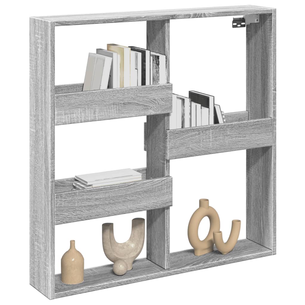 vidaXL Armario de pared madera de ingeniería gris Sonoma 80x15x80 cm