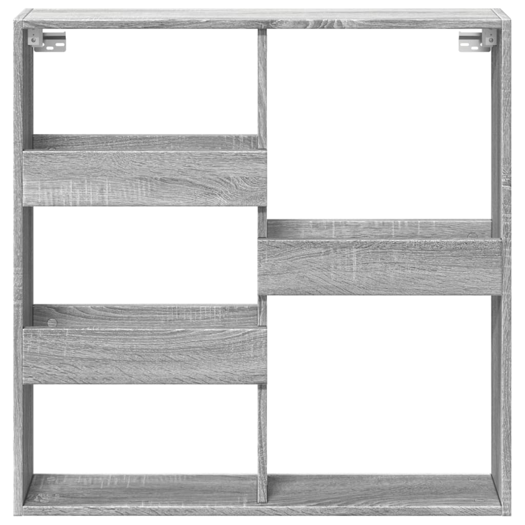 vidaXL Armario de pared madera de ingeniería gris Sonoma 80x15x80 cm