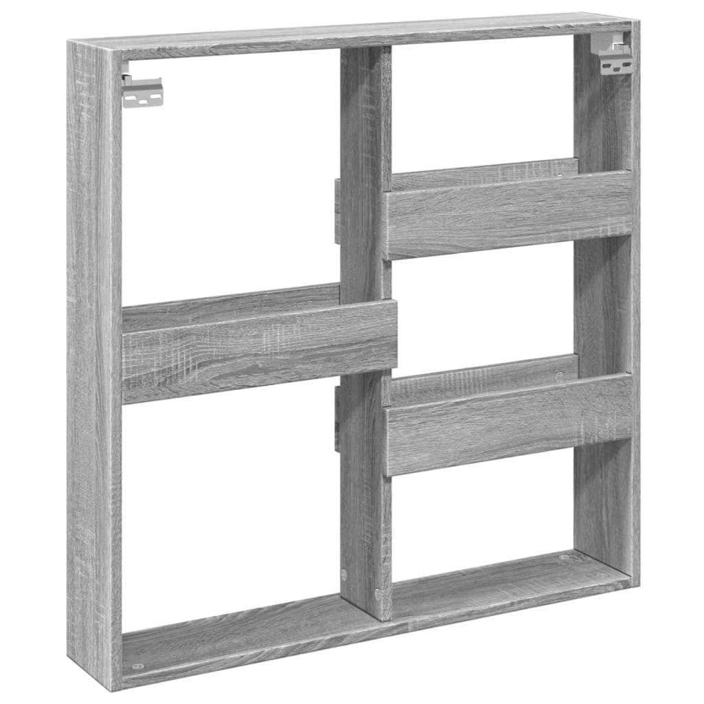 vidaXL Armario de pared madera de ingeniería gris Sonoma 80x15x80 cm