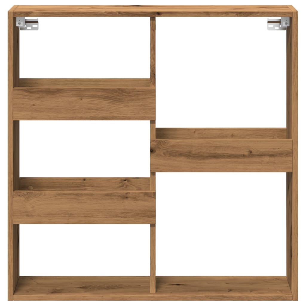 vidaXL Armario de pared madera ingeniería roble artesanal 80x15x80 cm