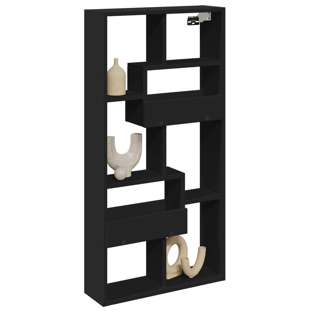 vidaXL Armario de pared madera de ingeniería negro 50x15x100 cm