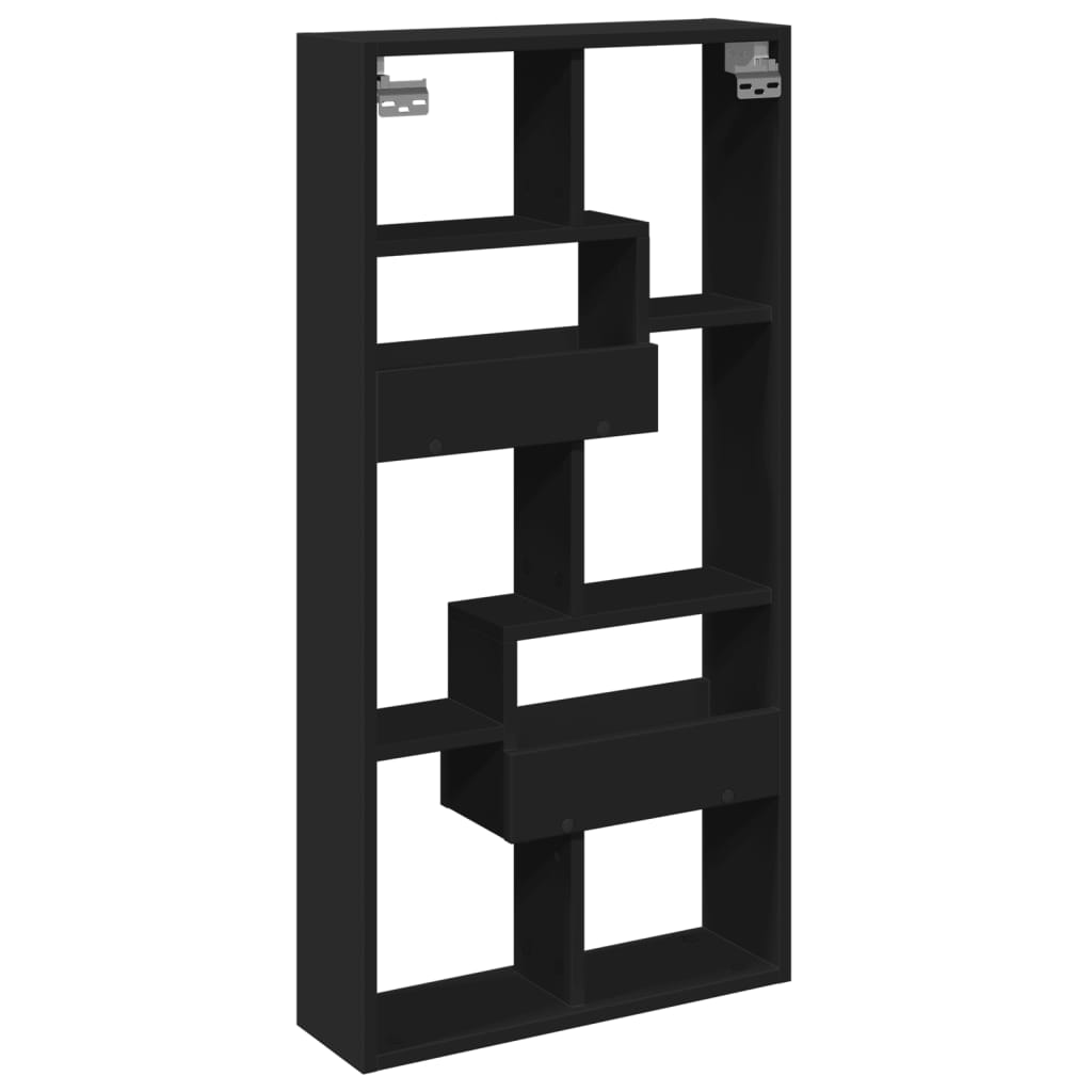 vidaXL Armario de pared madera de ingeniería negro 50x15x100 cm