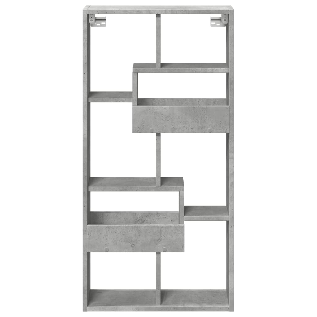 vidaXL Armario de pared madera ingeniería gris hormigón 50x15x100 cm