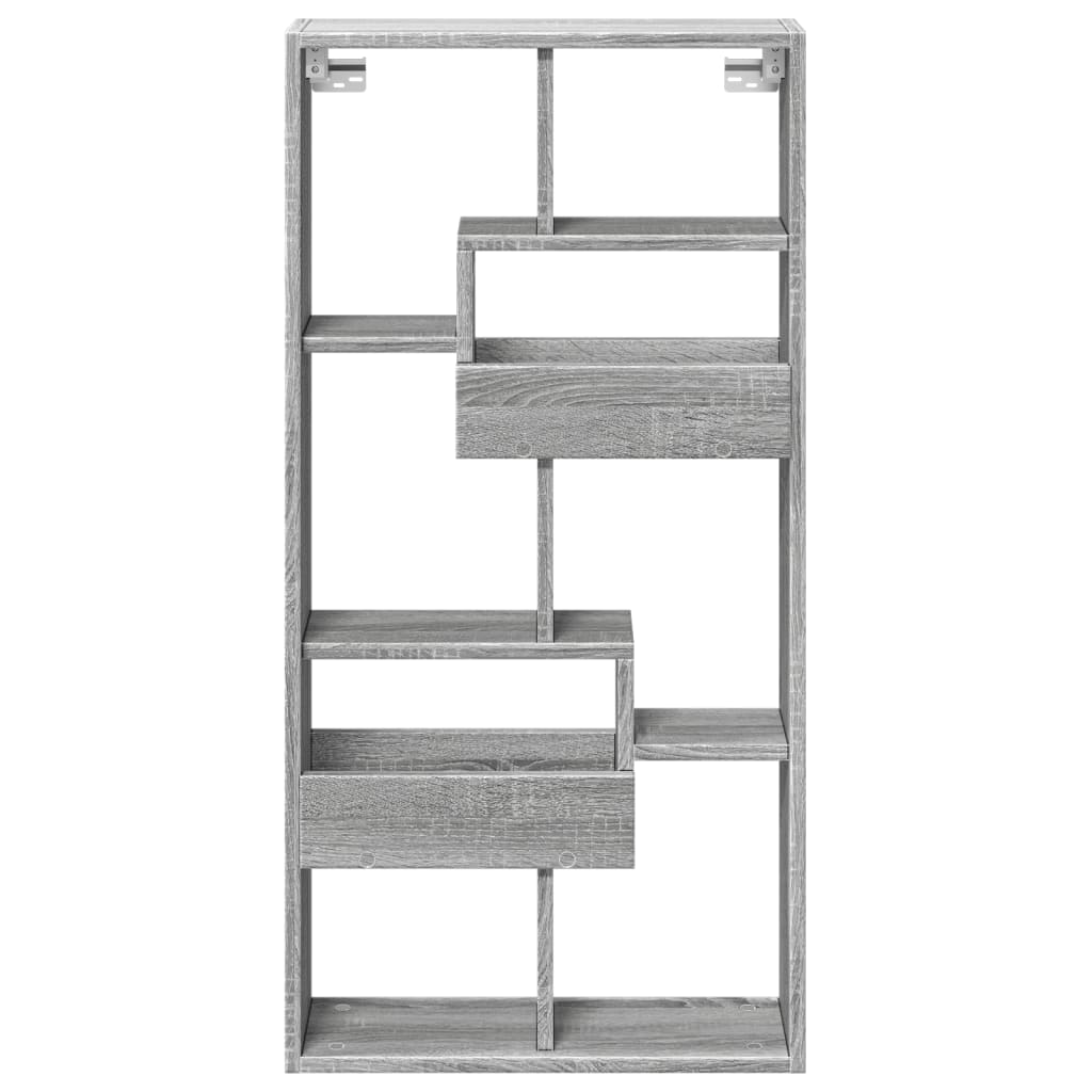 vidaXL Armario de pared madera de ingeniería gris Sonoma 50x15x100 cm