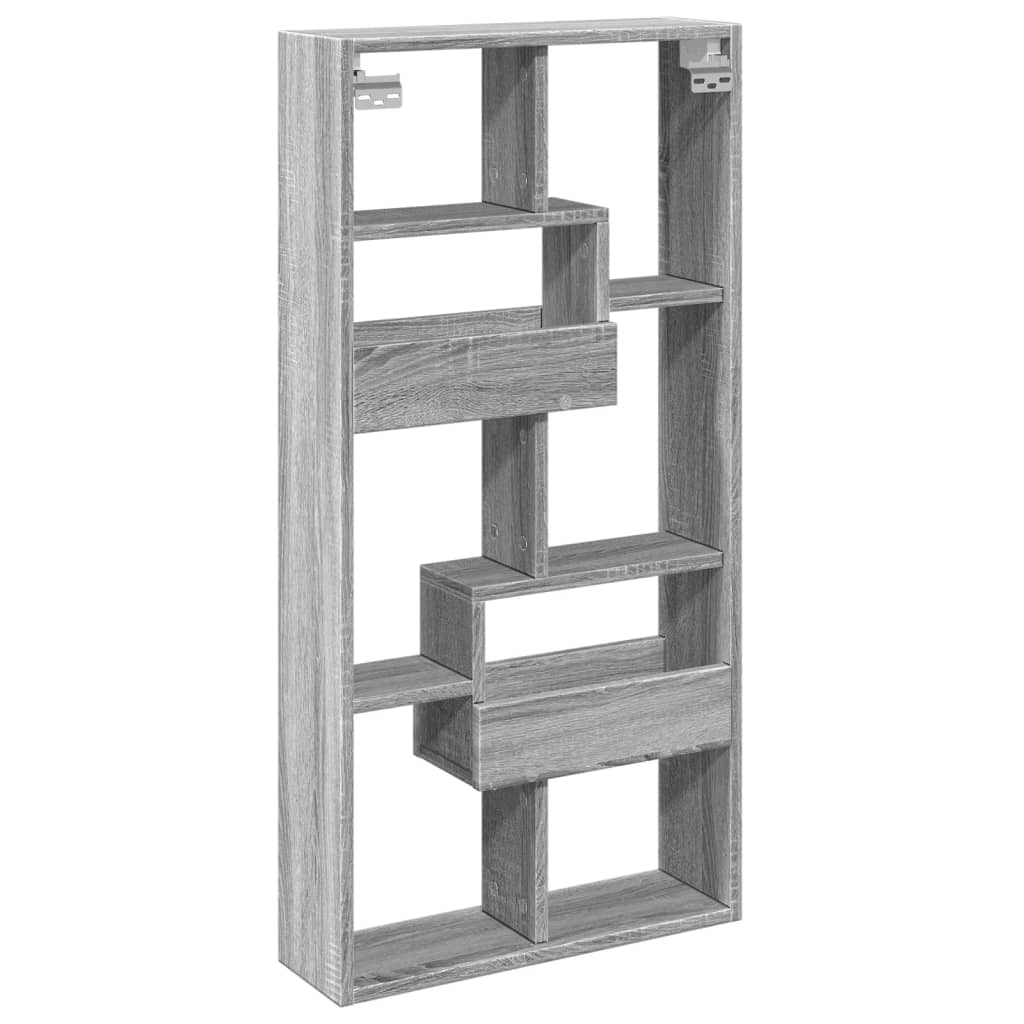 vidaXL Armario de pared madera de ingeniería gris Sonoma 50x15x100 cm