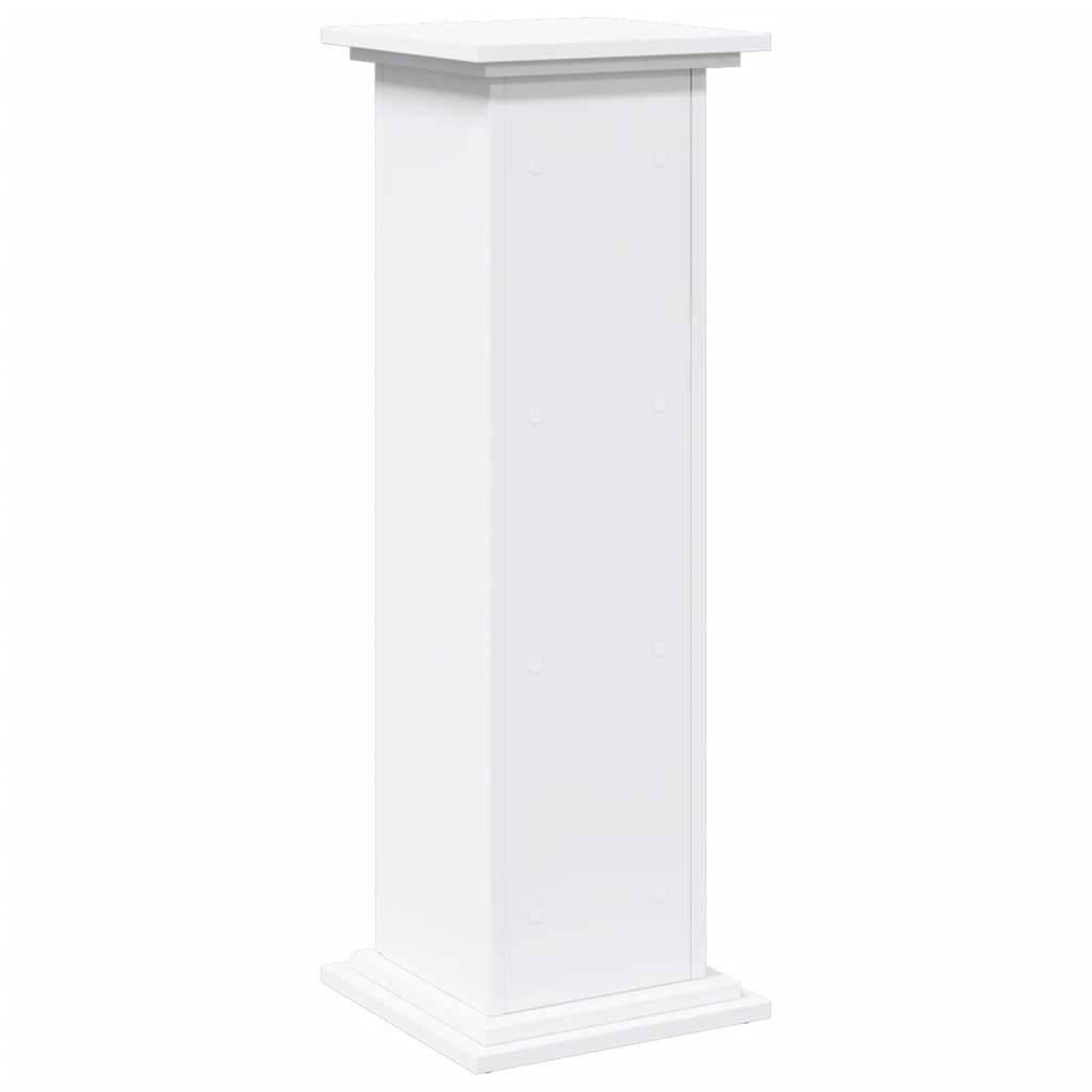 vidaXL Pedestal expositor con almacenaje madera blanco 31x30x90 cm