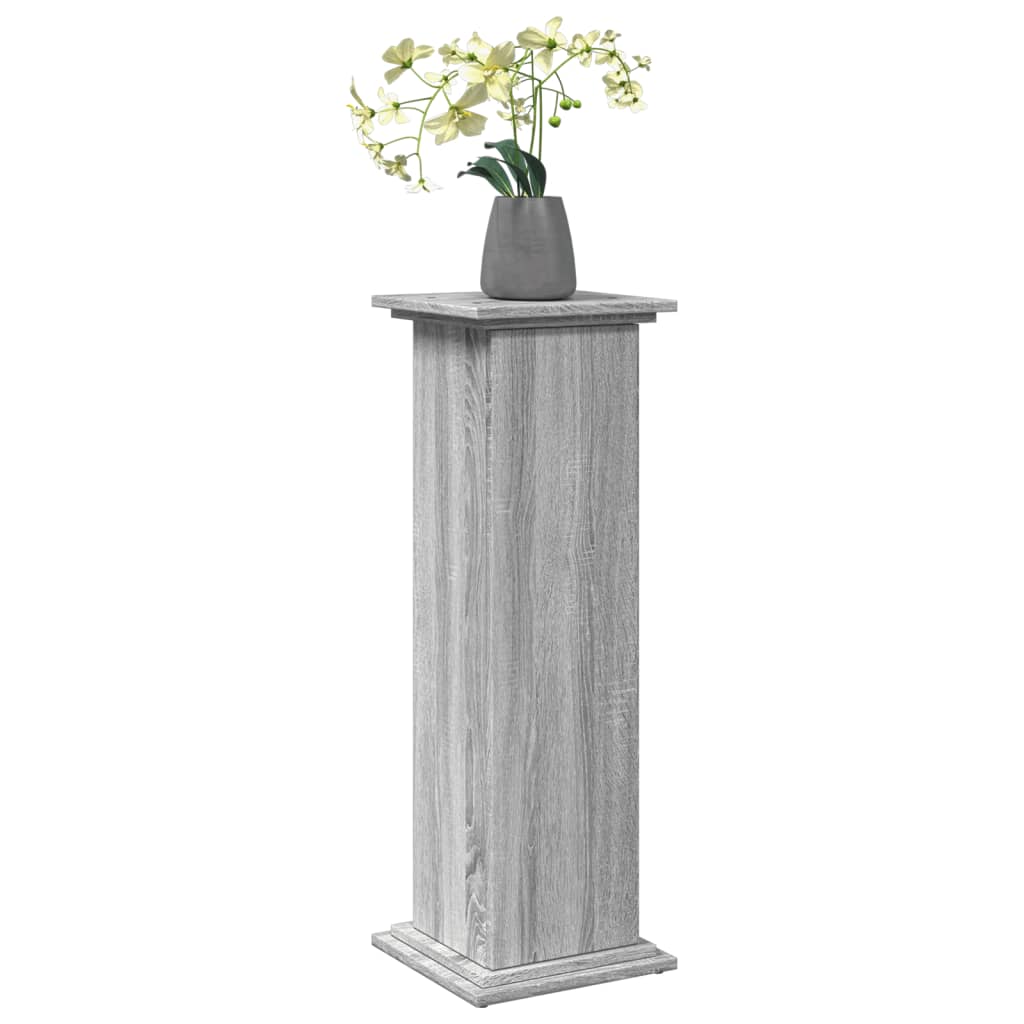 vidaXL Pedestal expositor con almacenaje gris Sonoma 31x30x90 cm