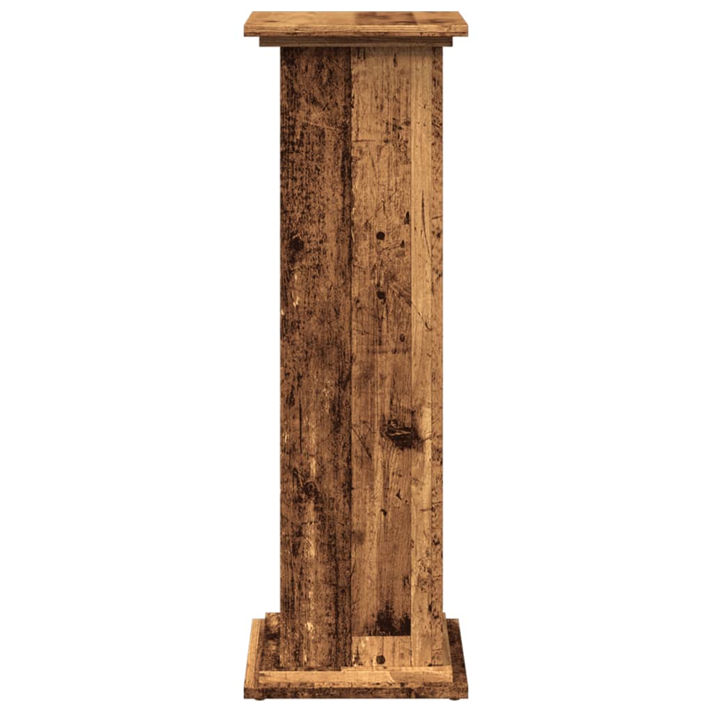 vidaXL Pedestal expositor con almacenaje madera envejecida 31x30x90 cm