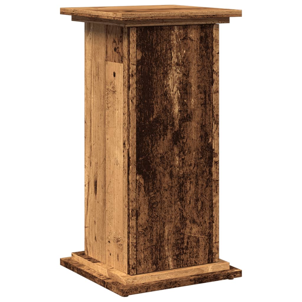 vidaXL Pedestal expositor con almacenaje madera envejecida 31x30x60 cm