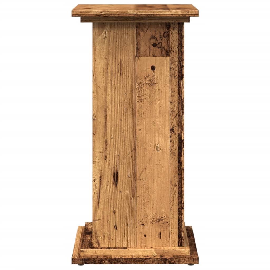 vidaXL Pedestal expositor con almacenaje madera envejecida 31x30x60 cm