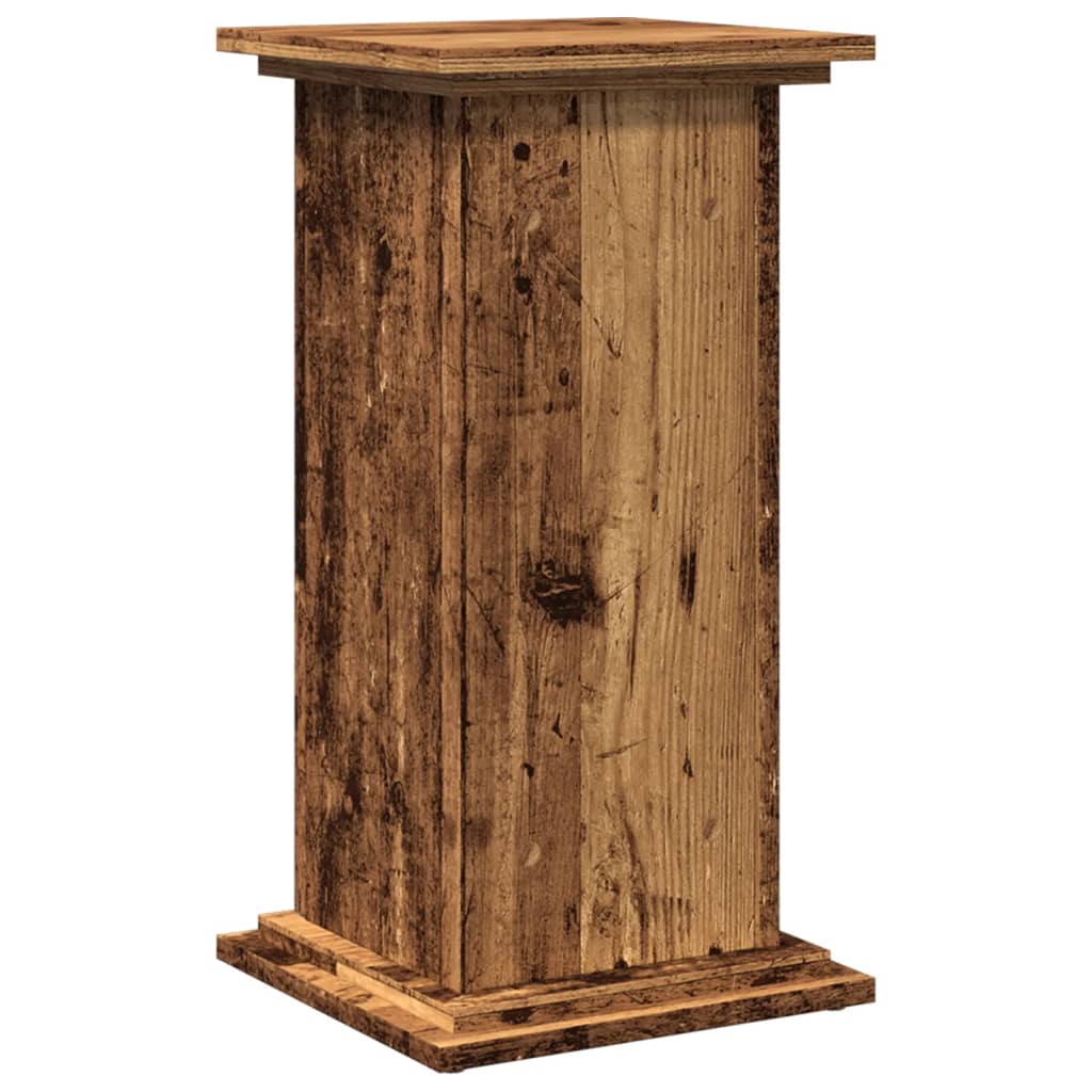 vidaXL Pedestal expositor con almacenaje madera envejecida 31x30x60 cm