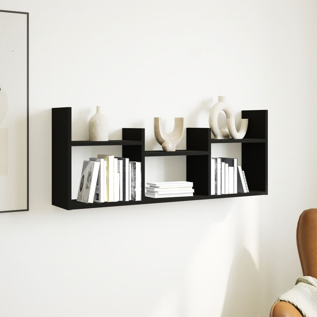 vidaXL Armario de pared madera de ingeniería negro 100x18x40 cm