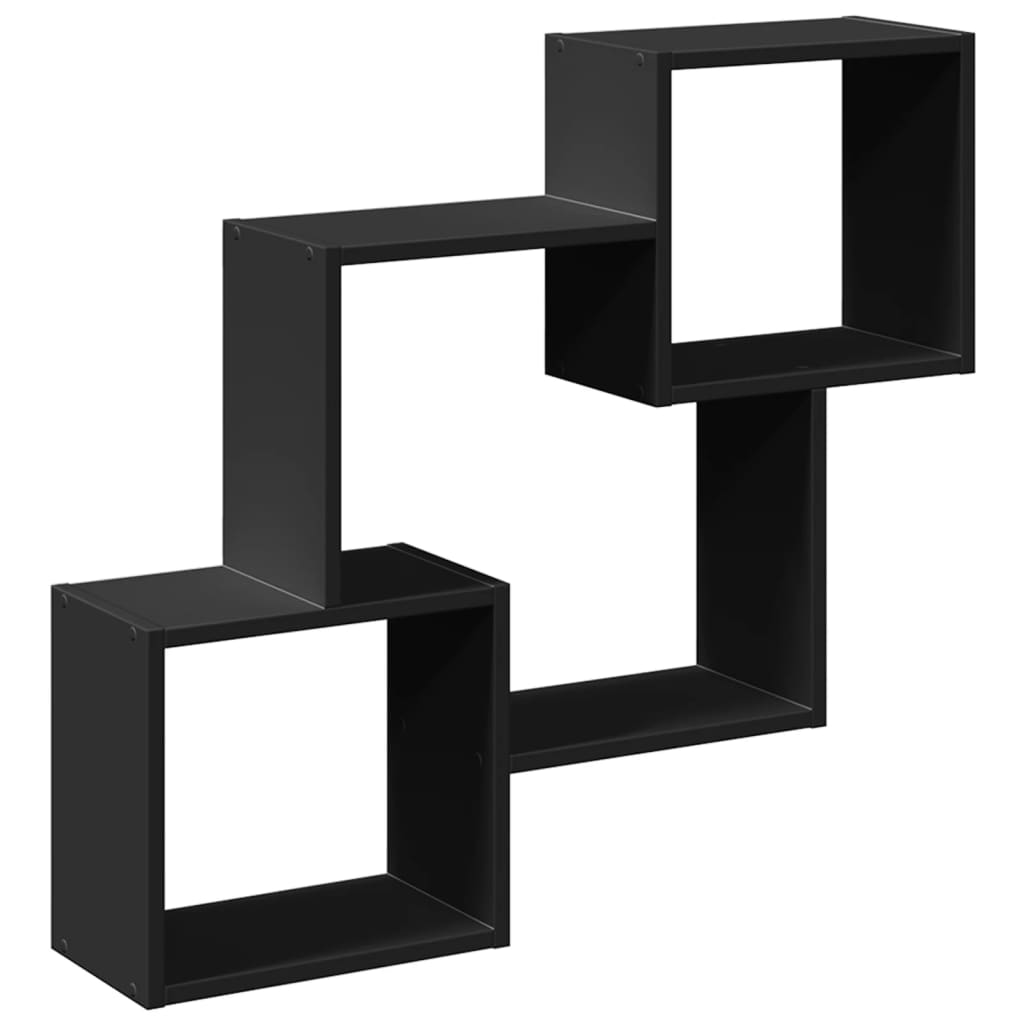 vidaXL Armario de pared madera de ingeniería negro 78x18x71 cm