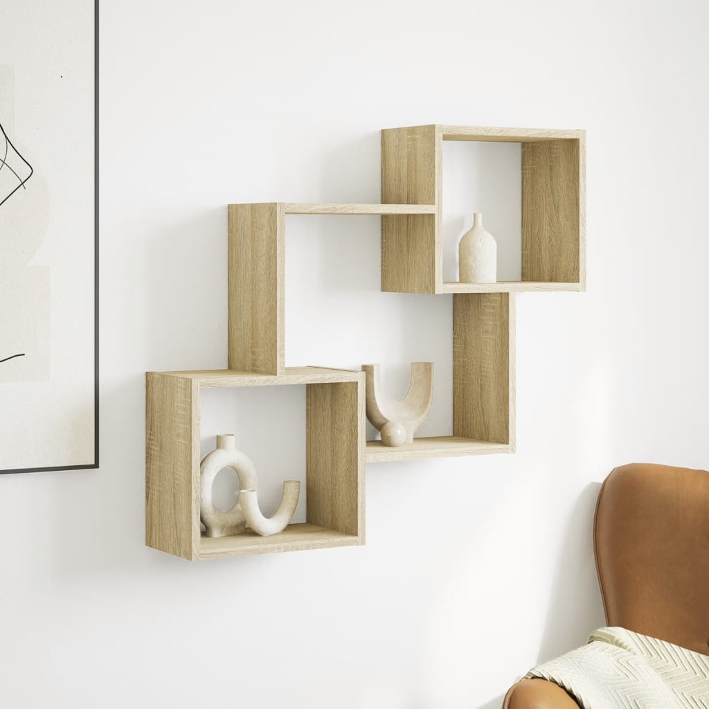 vidaXL Armario de pared madera de ingeniería roble sonoma 78x18x71 cm