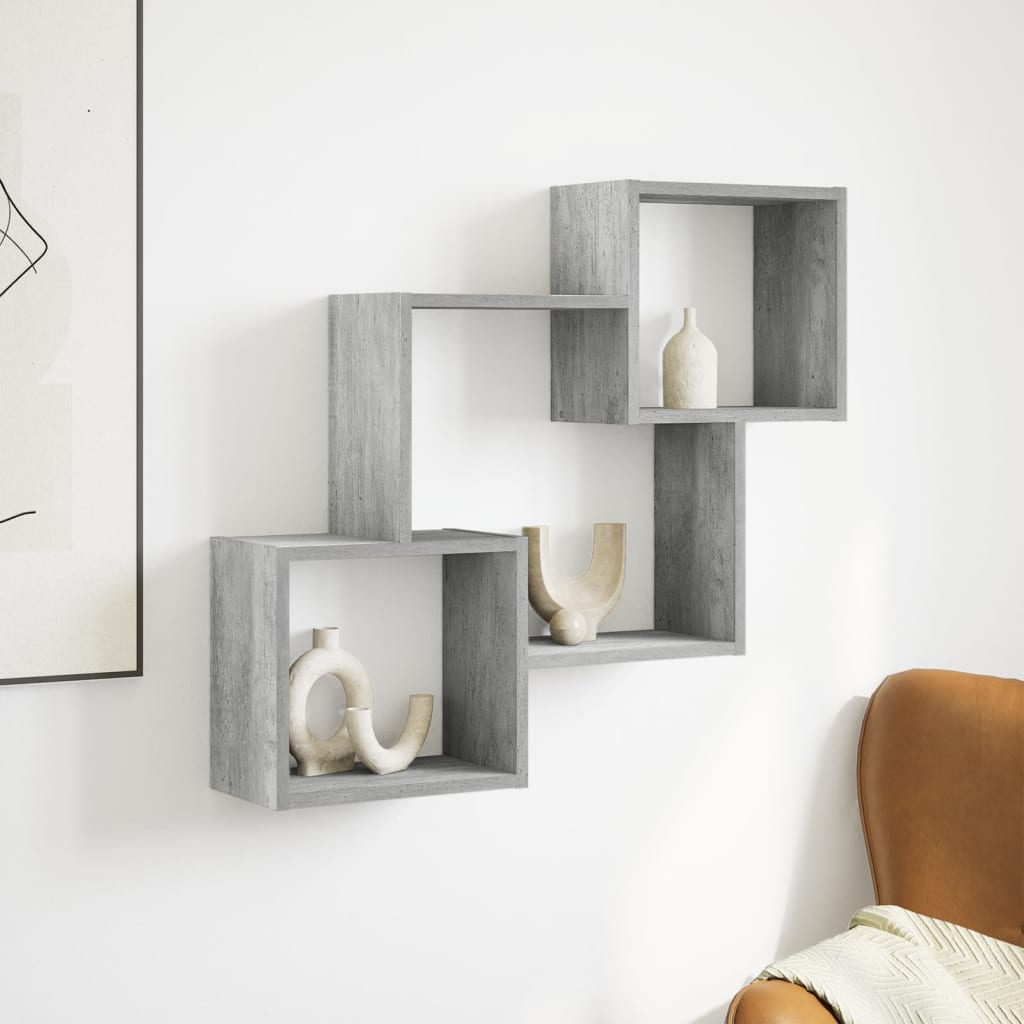 vidaXL Armario de pared madera de ingeniería gris hormigón 78x18x71 cm