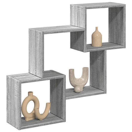 vidaXL Armario de pared madera de ingeniería gris Sonoma 78x18x71 cm