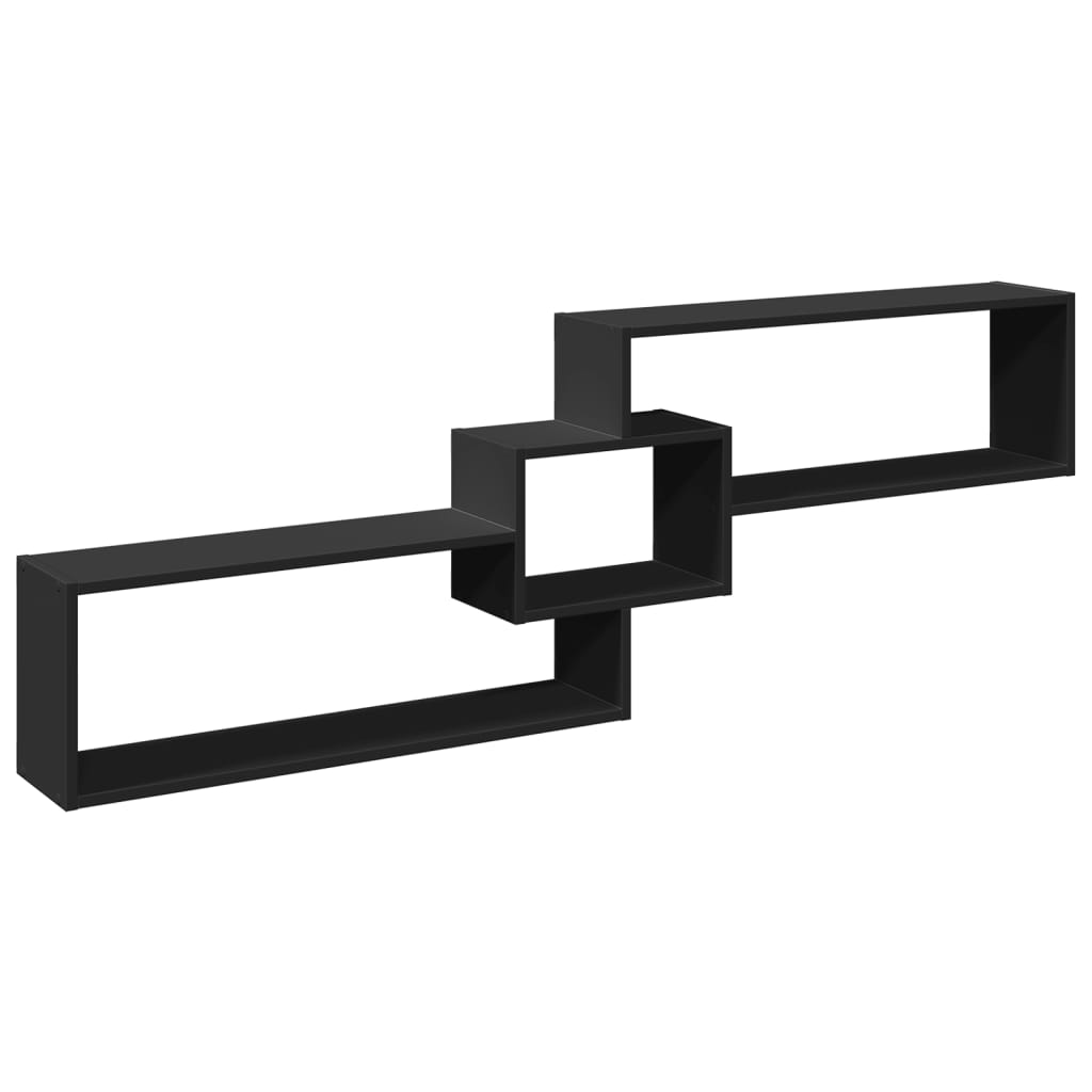 vidaXL Armario de pared madera de ingeniería negro 158x18x53 cm