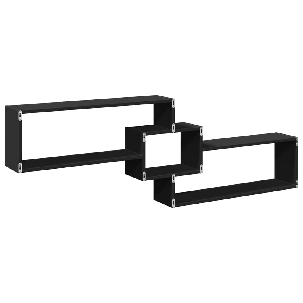 vidaXL Armario de pared madera de ingeniería negro 158x18x53 cm