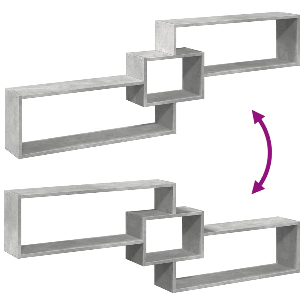 vidaXL Armario de pared madera ingeniería gris hormigón 158x18x53 cm