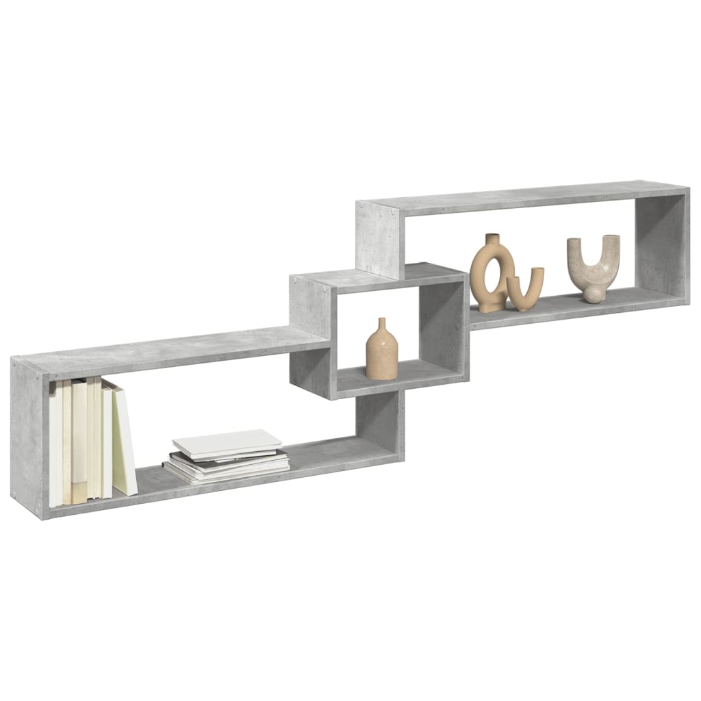 vidaXL Armario de pared madera ingeniería gris hormigón 158x18x53 cm