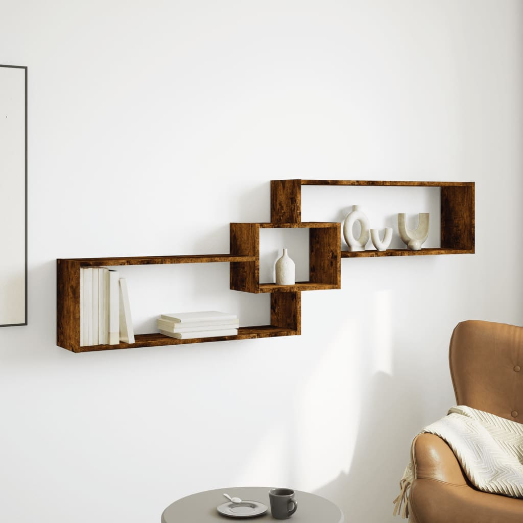 vidaXL Armario de pared madera ingeniería roble ahumado 158x18x53 cm