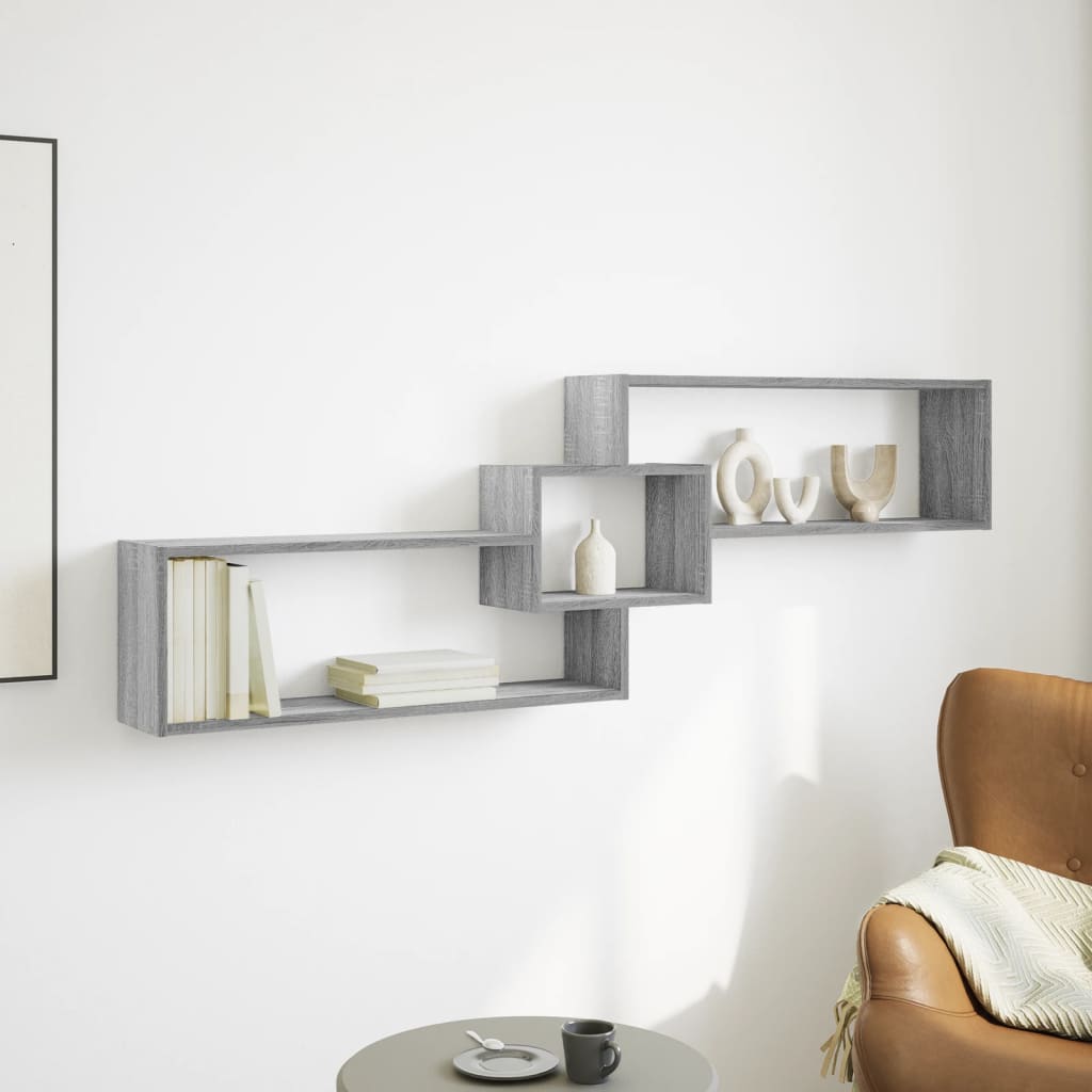 vidaXL Armario de pared madera de ingeniería gris Sonoma 158x18x53 cm