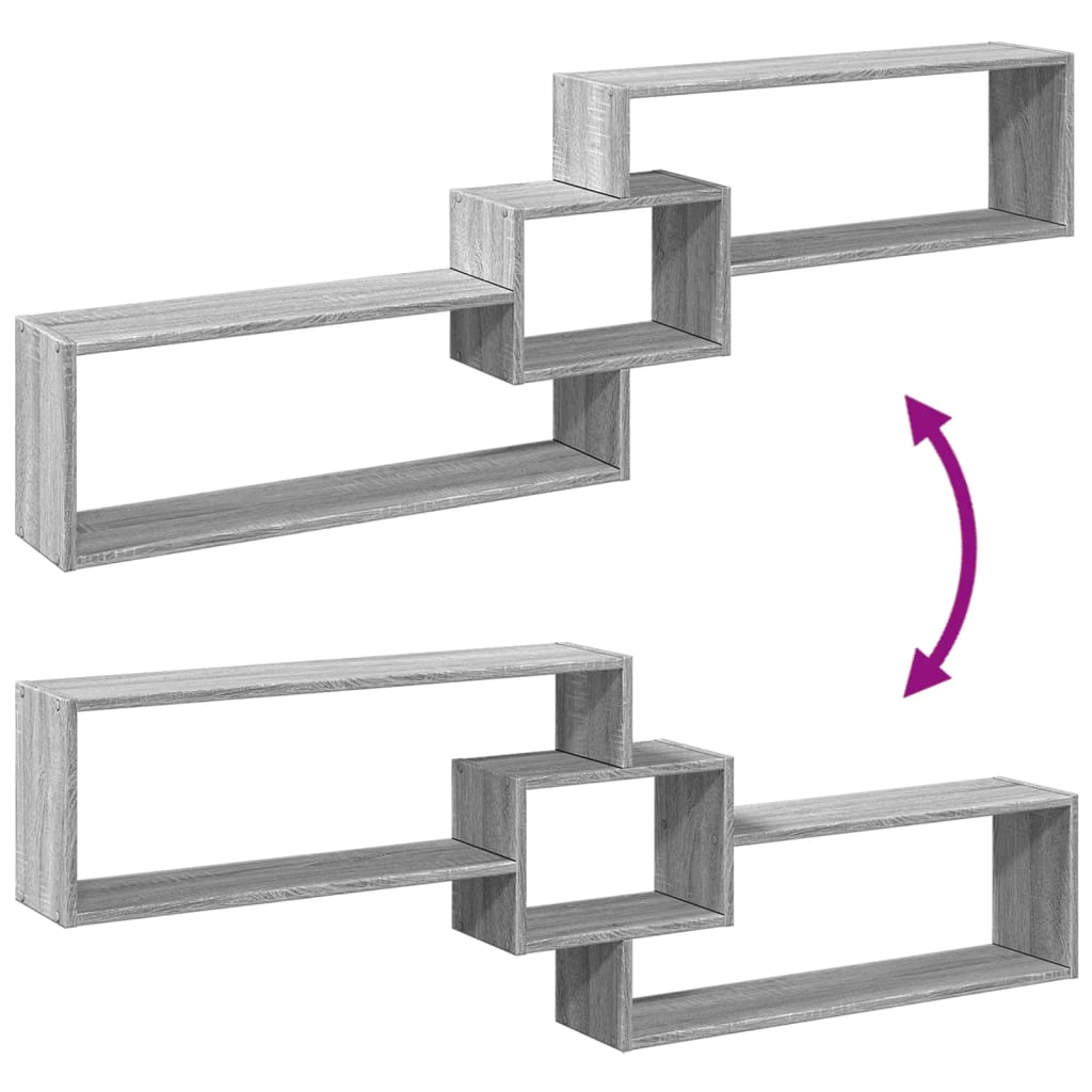 vidaXL Armario de pared madera de ingeniería gris Sonoma 158x18x53 cm