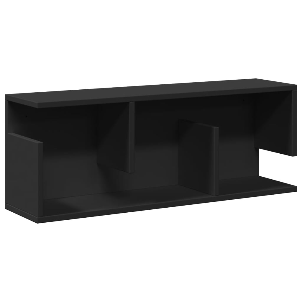 vidaXL Armario de pared madera de ingeniería negro 80x20x30 cm