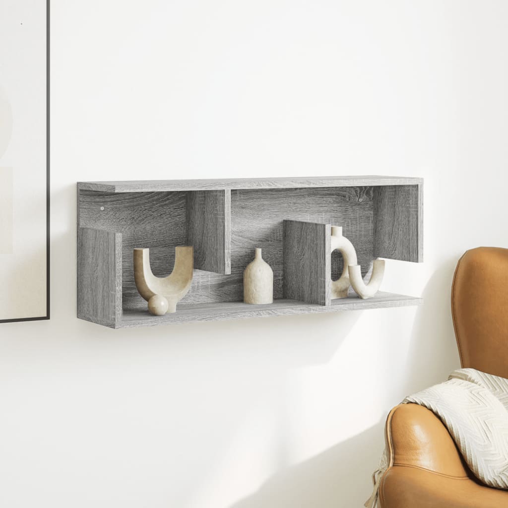 vidaXL Armario de pared madera de ingeniería gris Sonoma 80x20x30 cm