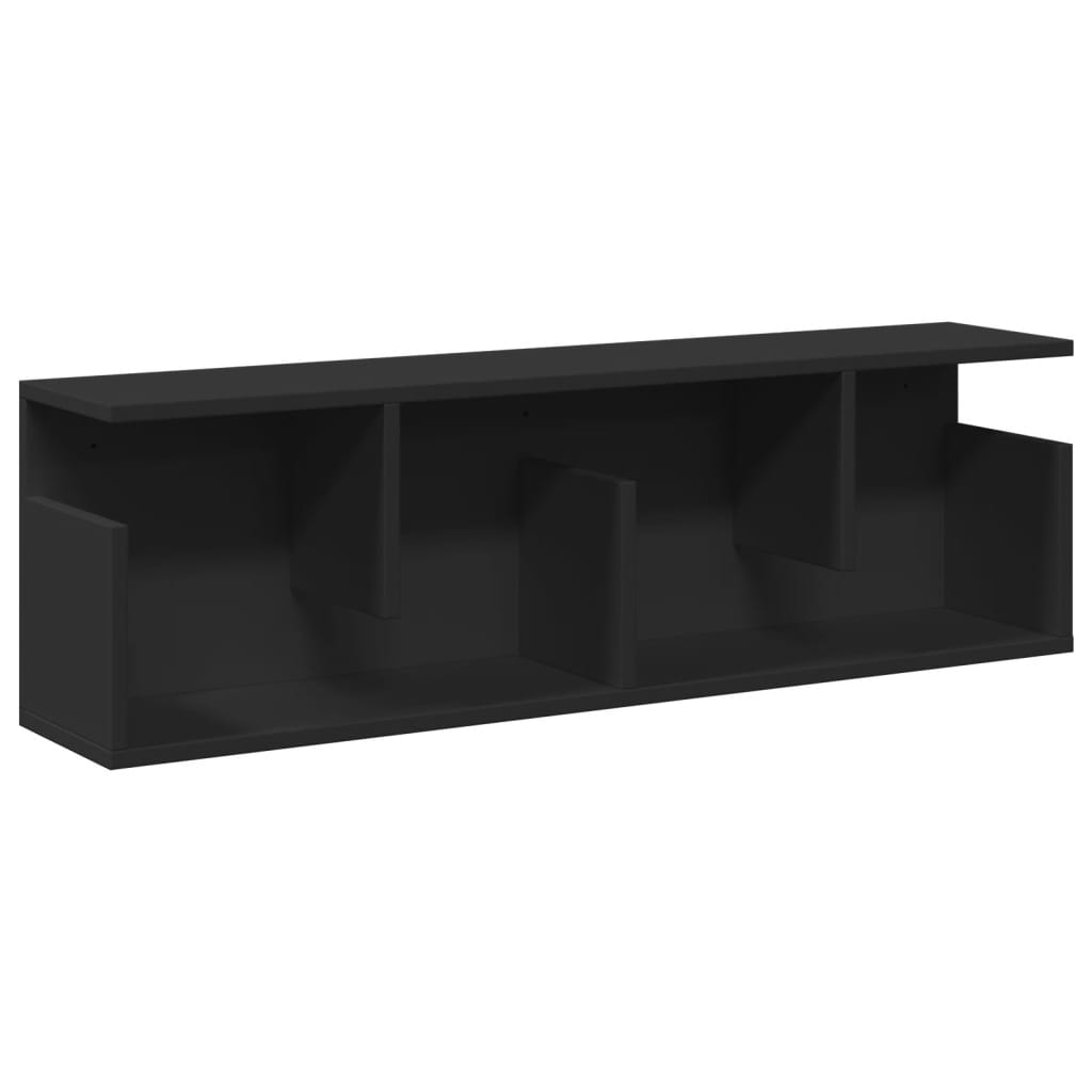 vidaXL Armario de pared madera de ingeniería negro 100x20x30 cm