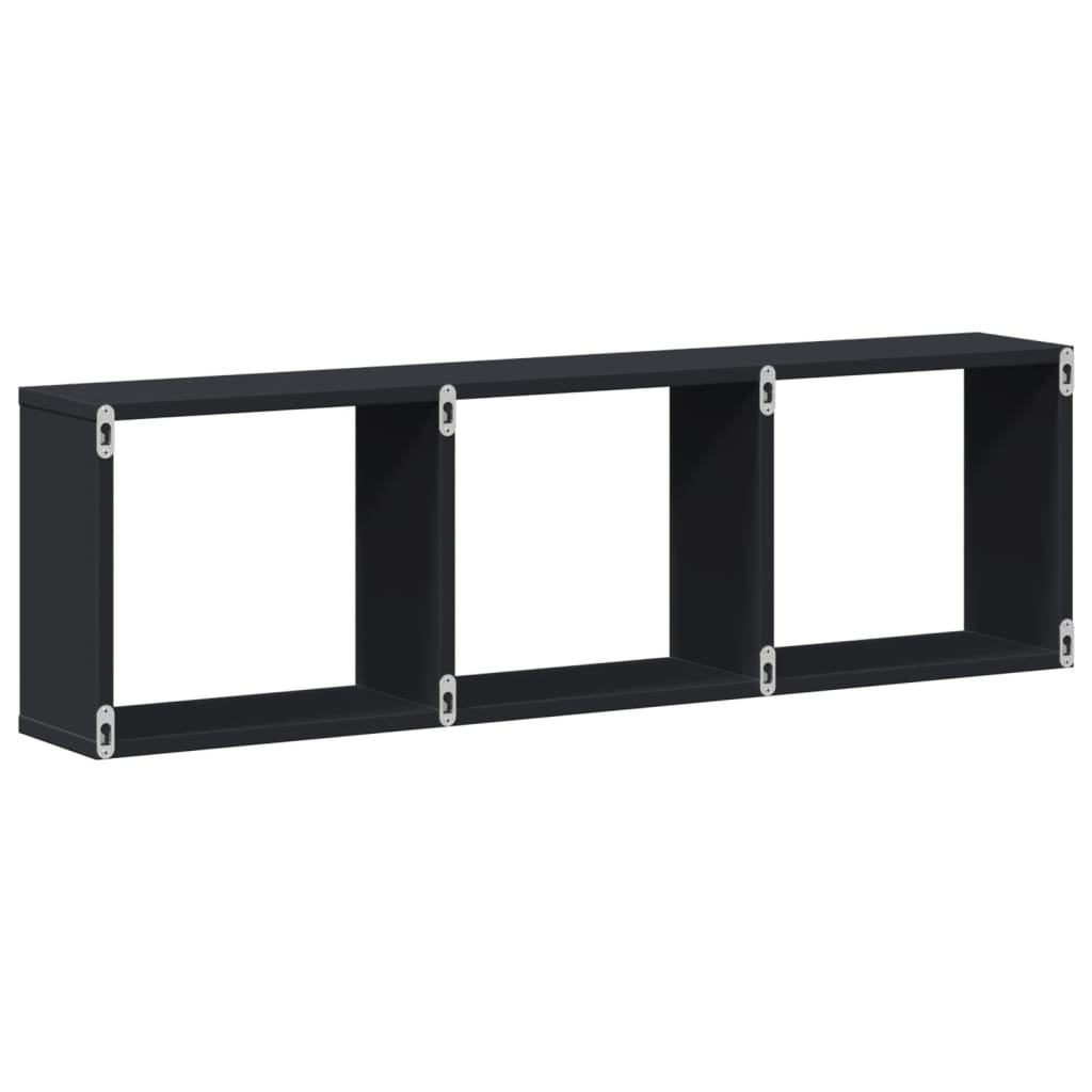 vidaXL Armario de pared madera de ingeniería negro 100x16x30 cm