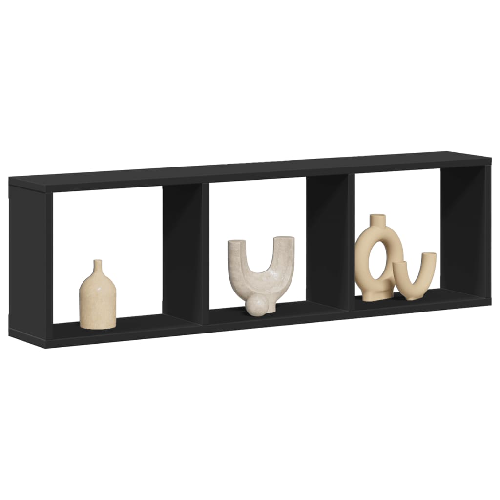 vidaXL Armario de pared madera de ingeniería negro 100x16x30 cm