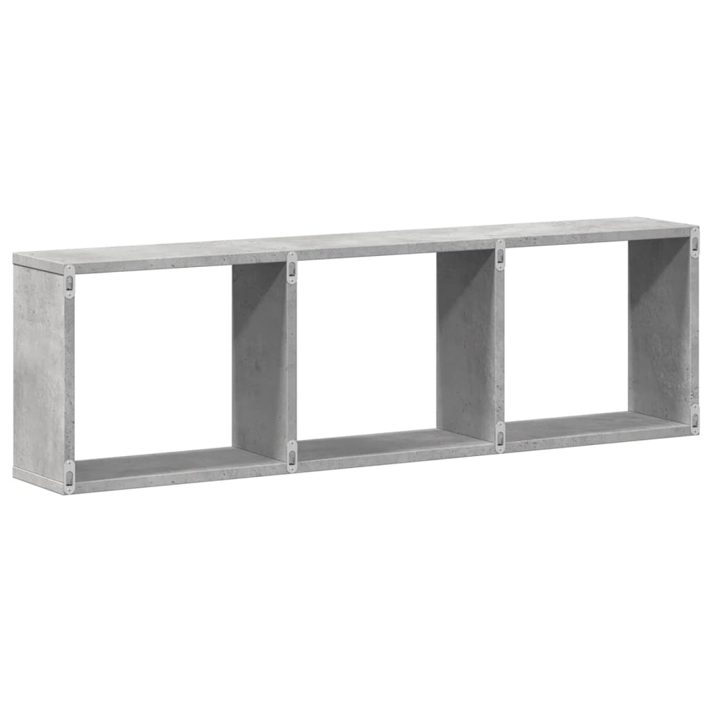 vidaXL Armario de pared madera ingeniería gris hormigón 100x16x30 cm