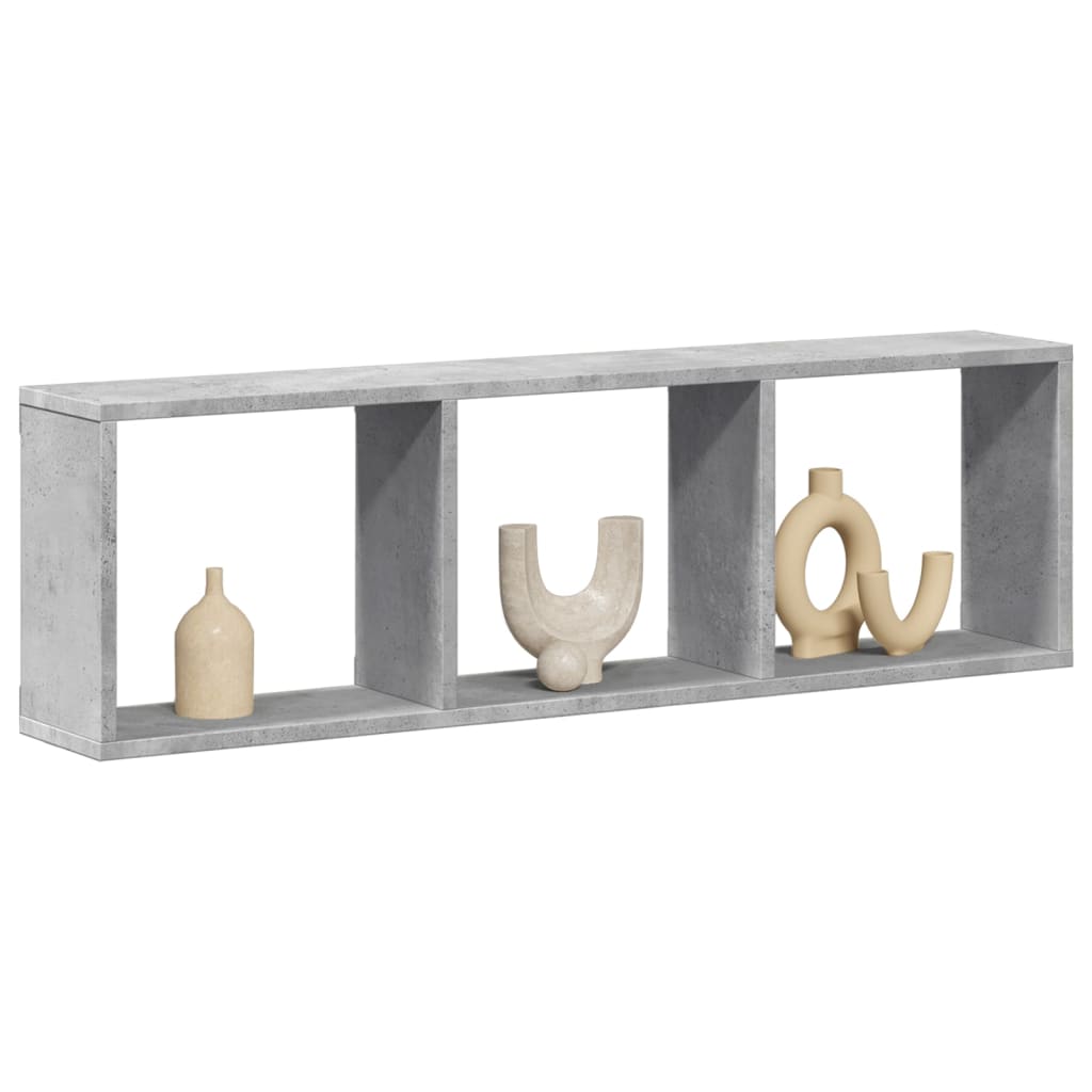 vidaXL Armario de pared madera ingeniería gris hormigón 100x16x30 cm