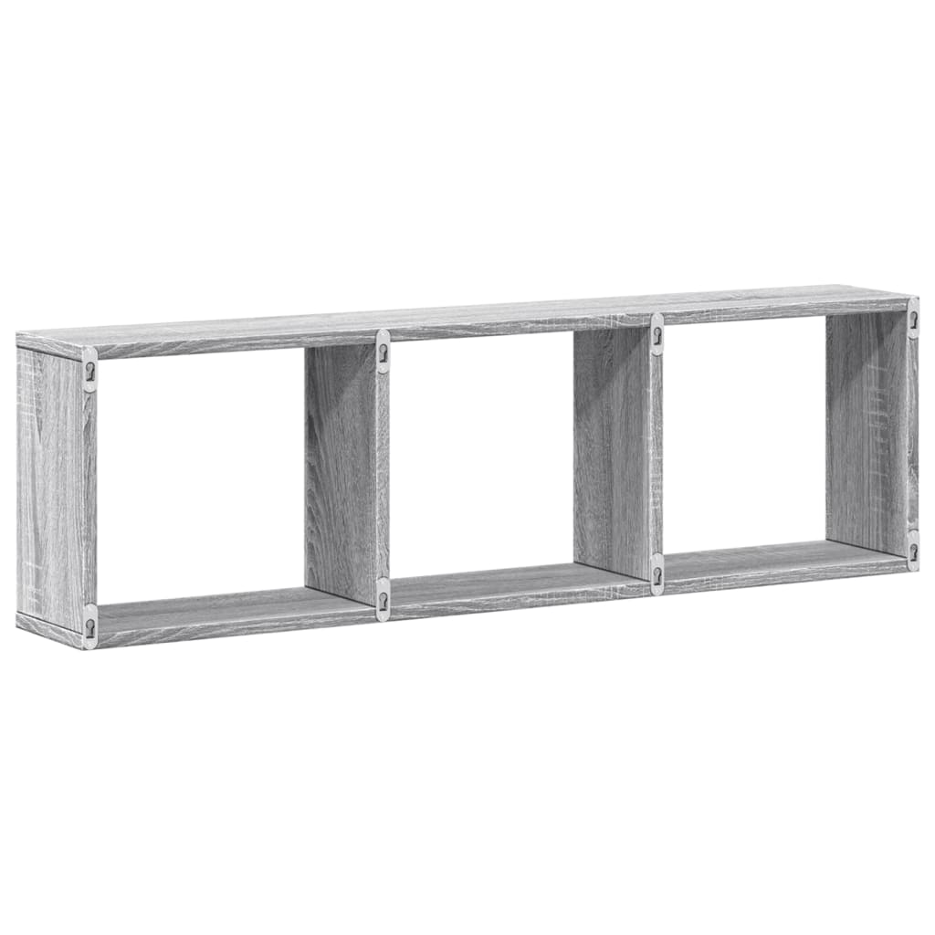 vidaXL Armario de pared madera de ingeniería gris Sonoma 100x16x30 cm