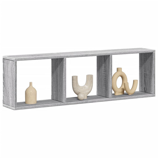 vidaXL Armario de pared madera de ingeniería gris Sonoma 100x16x30 cm