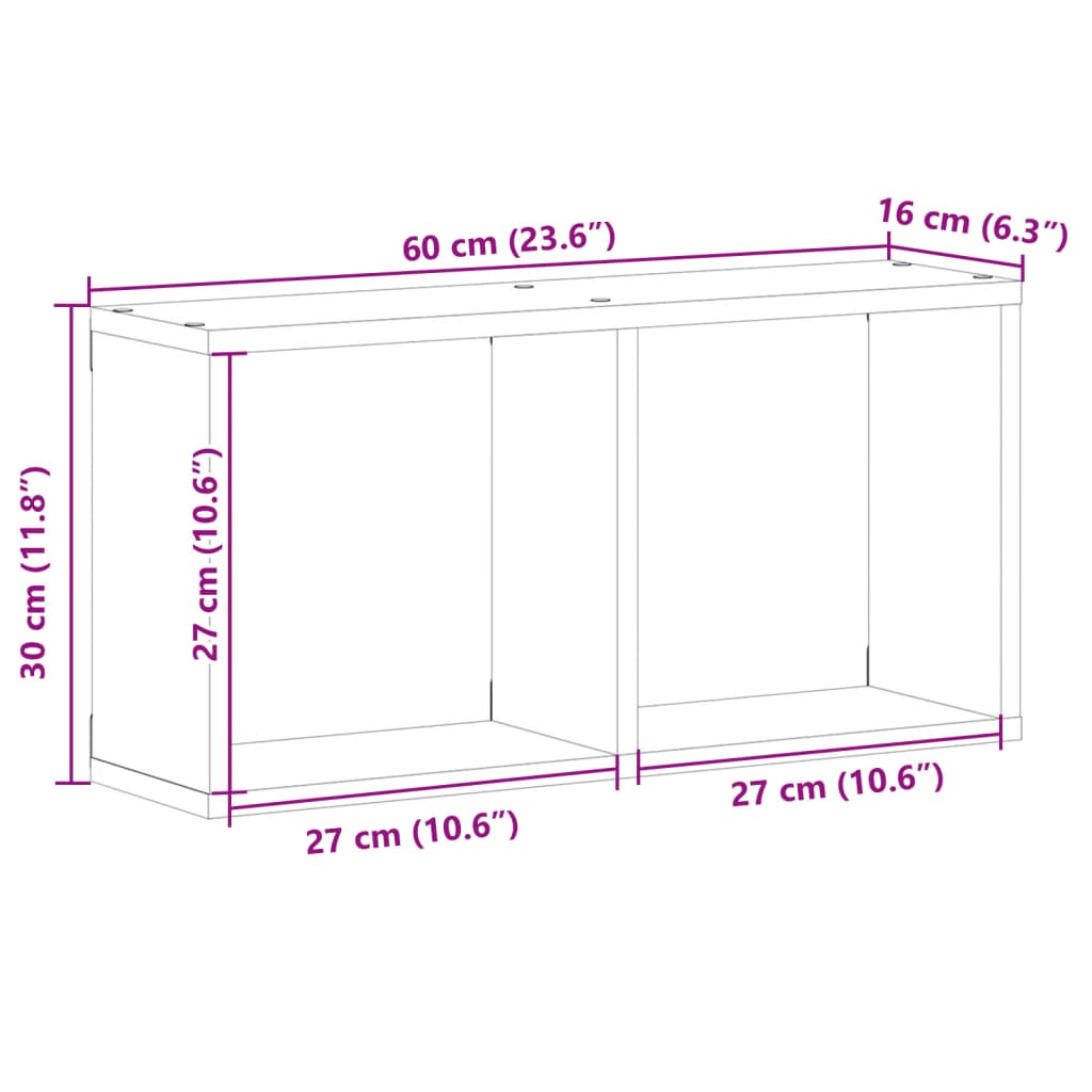 vidaXL Armario de pared madera de ingeniería blanco 60x16x30 cm