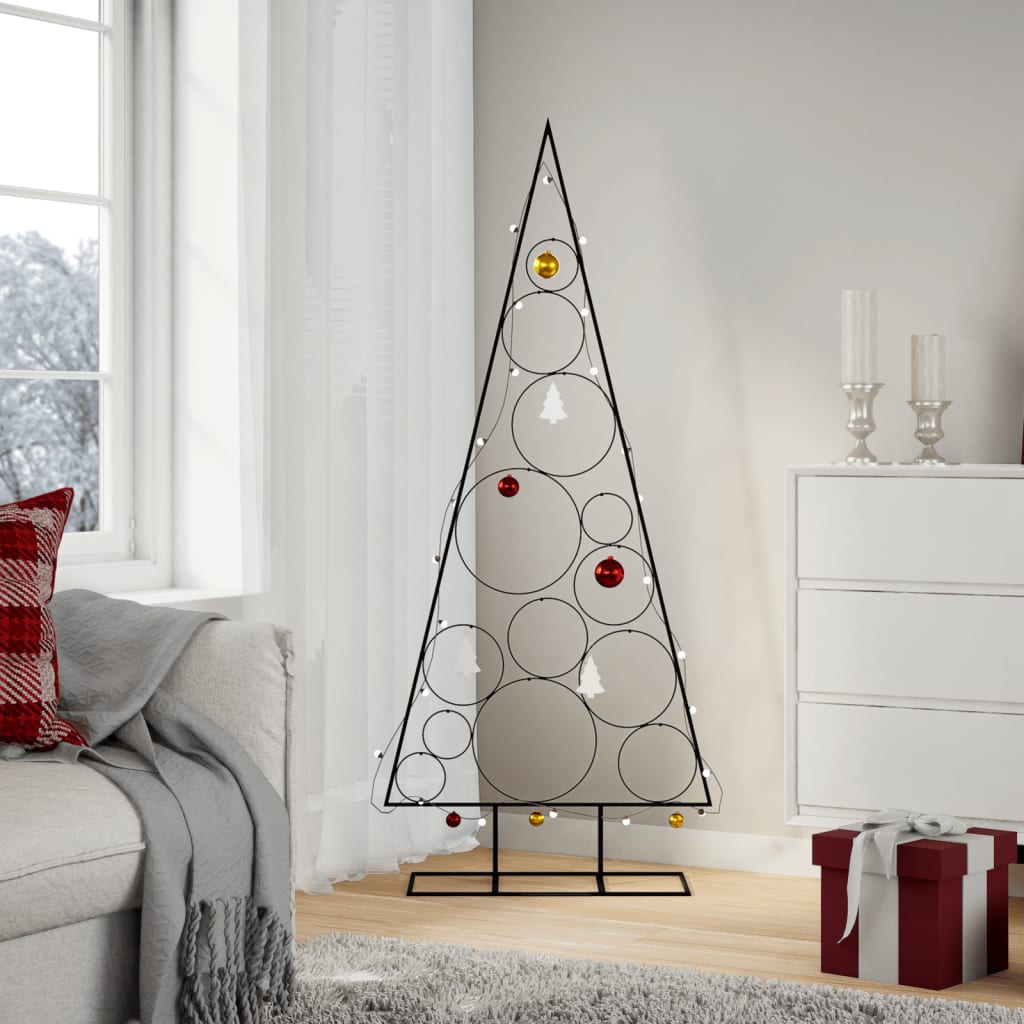 vidaXL Árbol de Navidad para decoración metal negro 150 cm