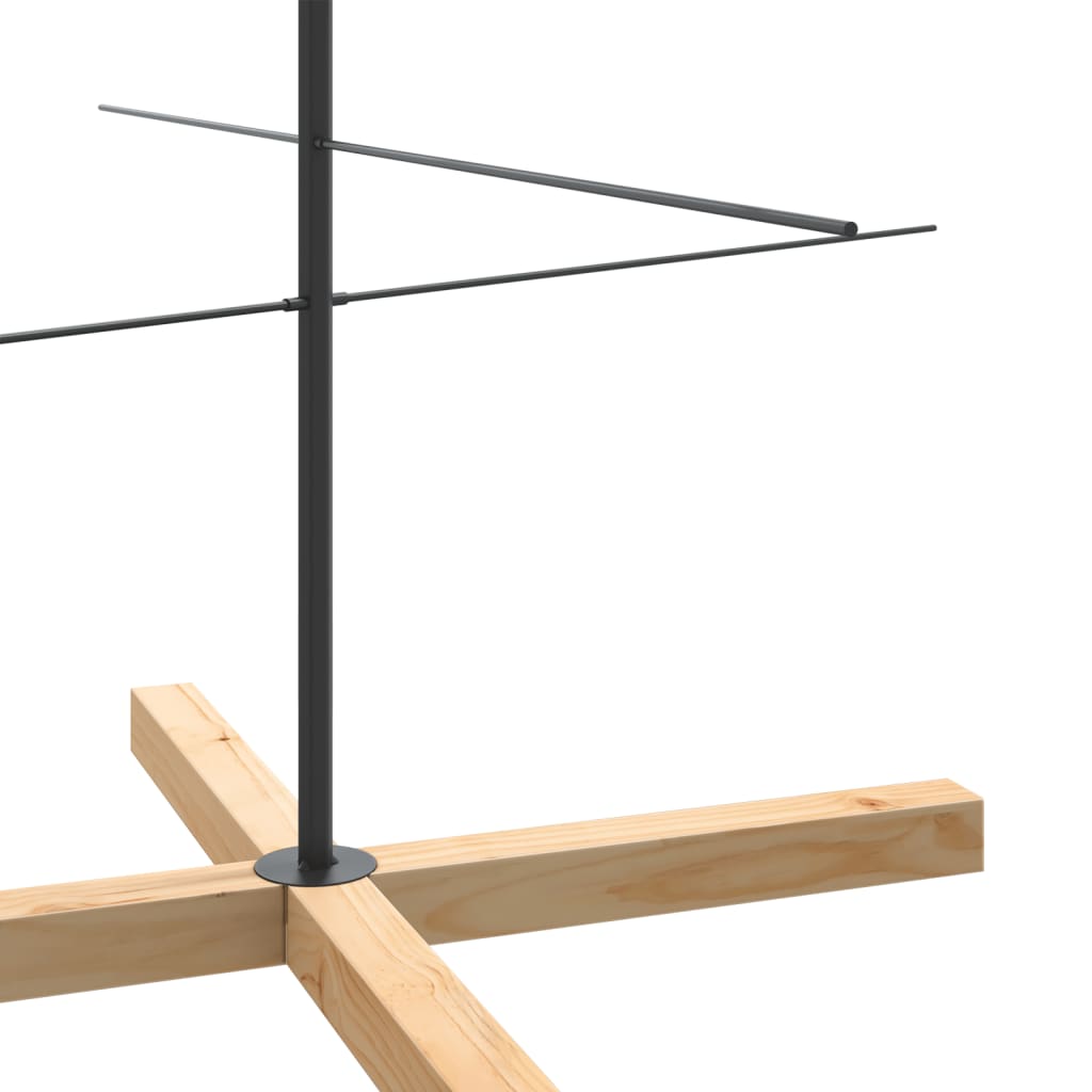 vidaXL Árbol de Navidad metal negro con base de madera 210 cm