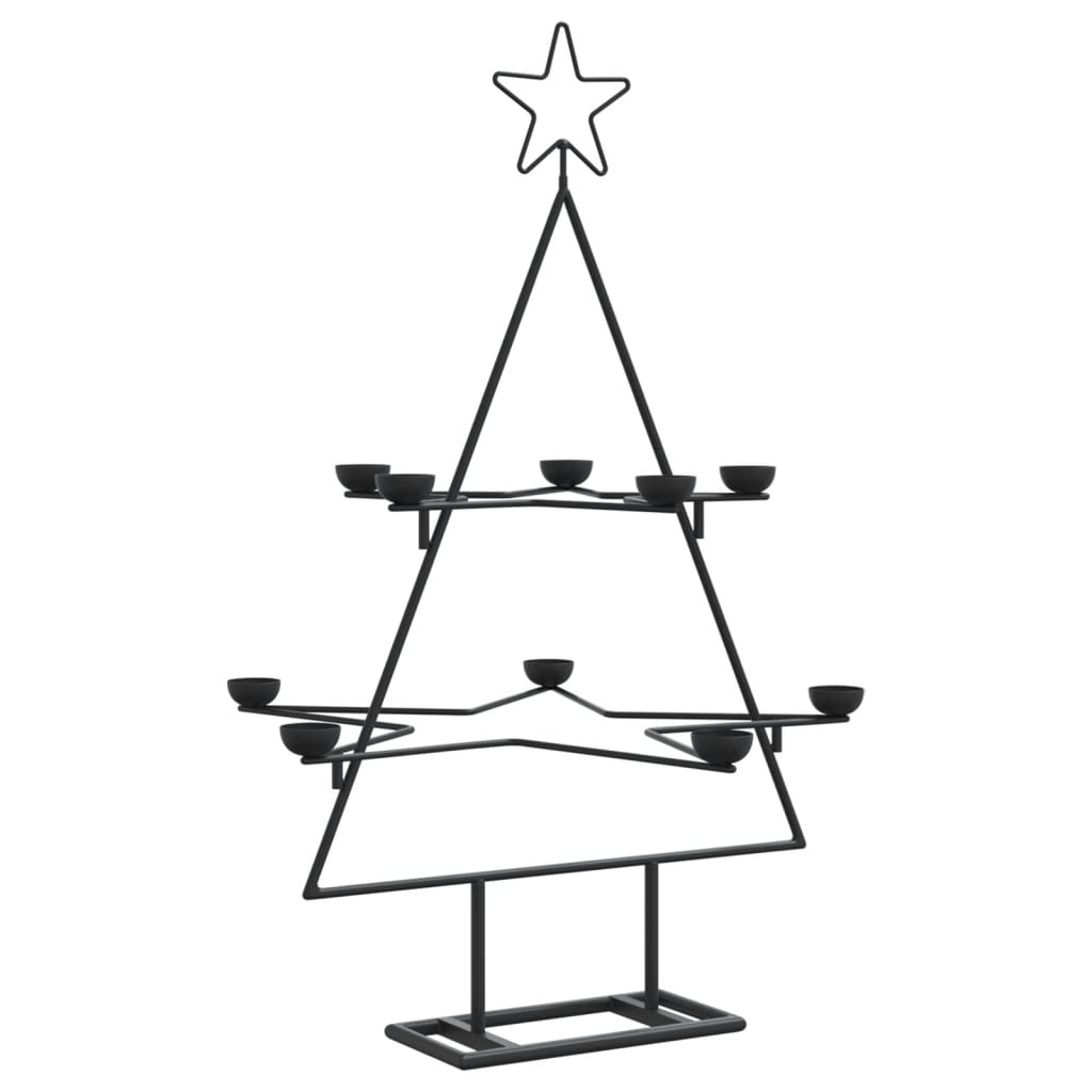 vidaXL Árbol de Navidad para decoración metal negro 75 cm