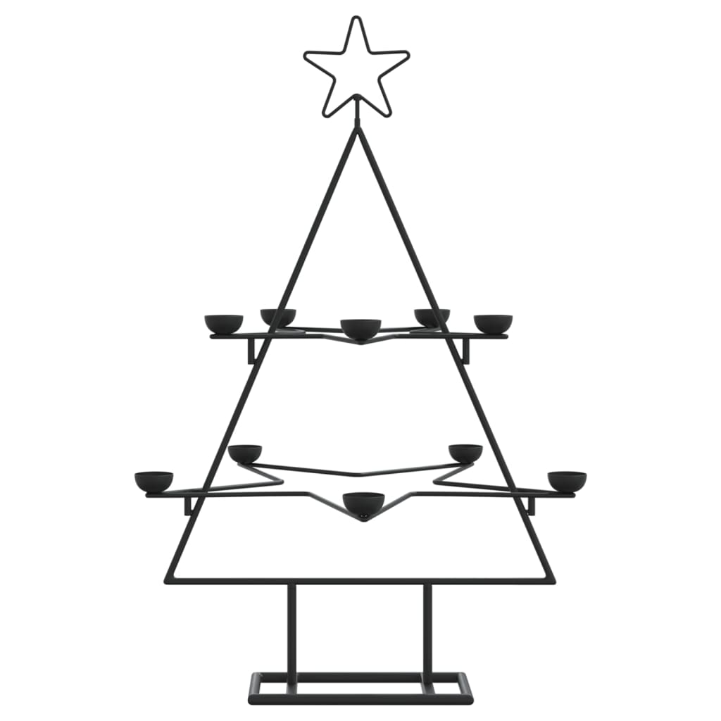 vidaXL Árbol de Navidad para decoración metal negro 75 cm