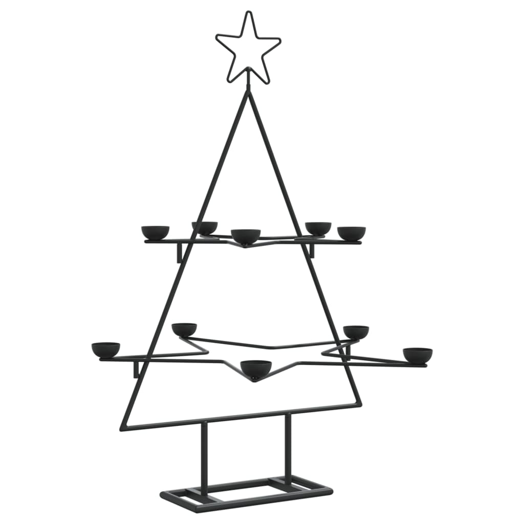 vidaXL Árbol de Navidad para decoración metal negro 75 cm