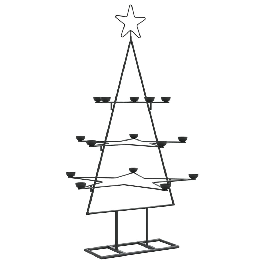 vidaXL Árbol de Navidad para decoración metal negro 105 cm