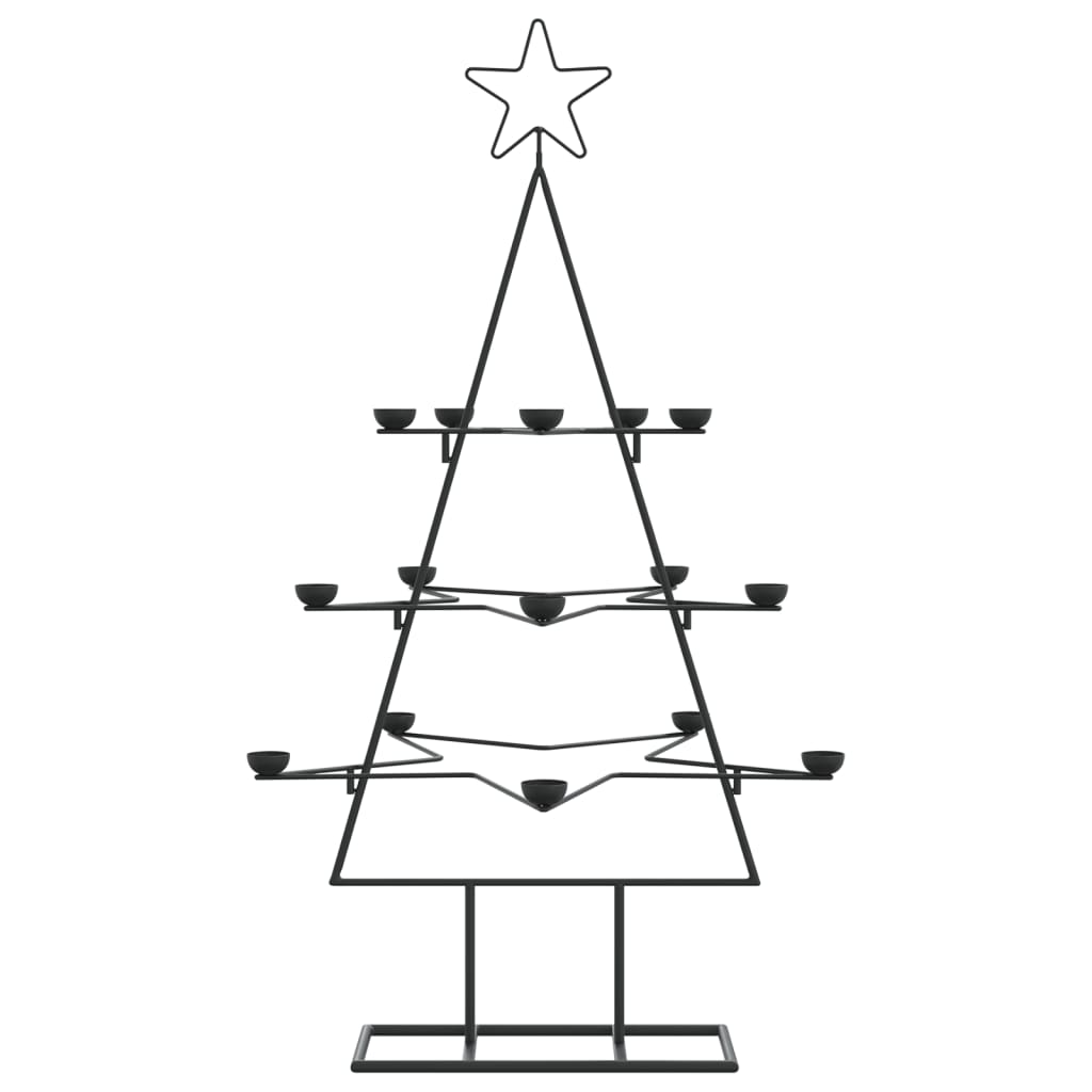 vidaXL Árbol de Navidad para decoración metal negro 105 cm