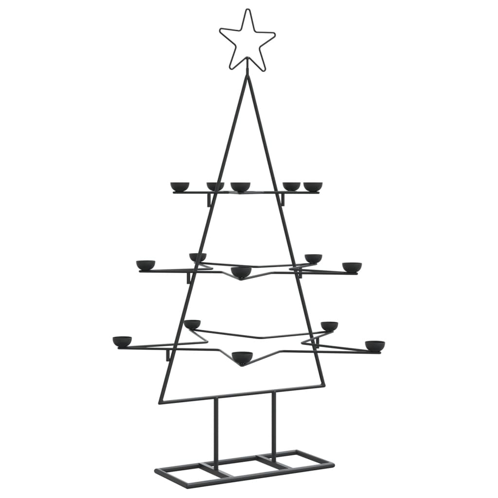 vidaXL Árbol de Navidad para decoración metal negro 105 cm