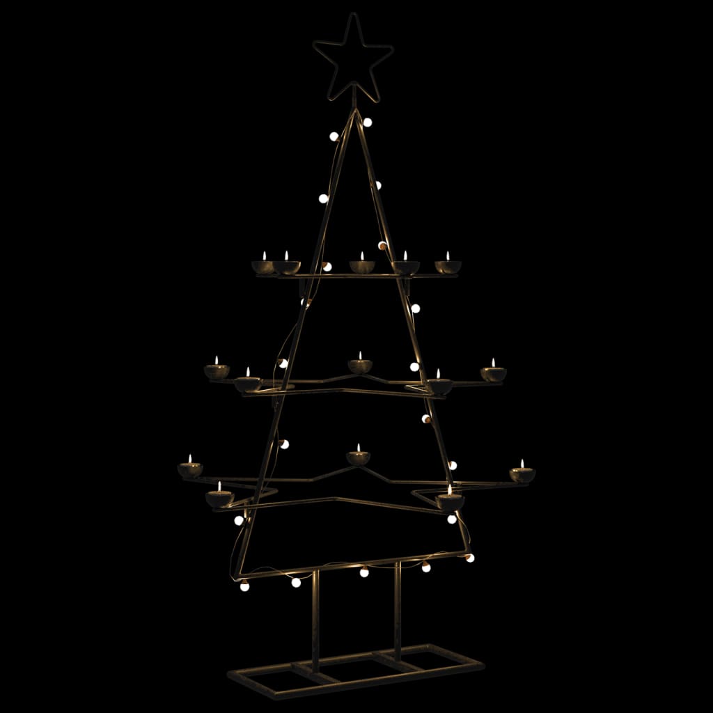 vidaXL Árbol de Navidad para decoración metal negro 105 cm